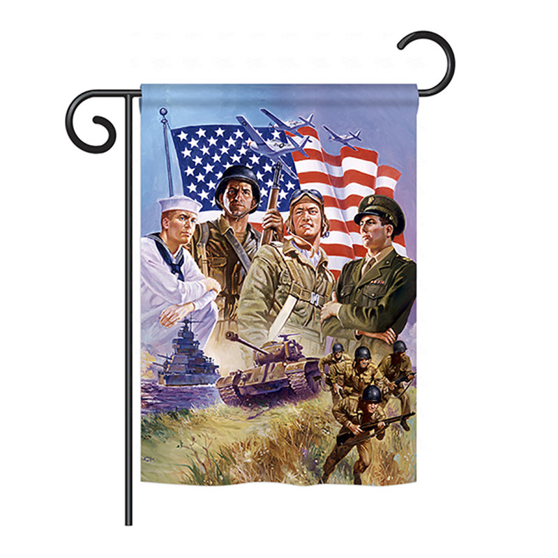 Drapeau de maison en polyester Arek The Armed Force, H 40 po x l 28 po