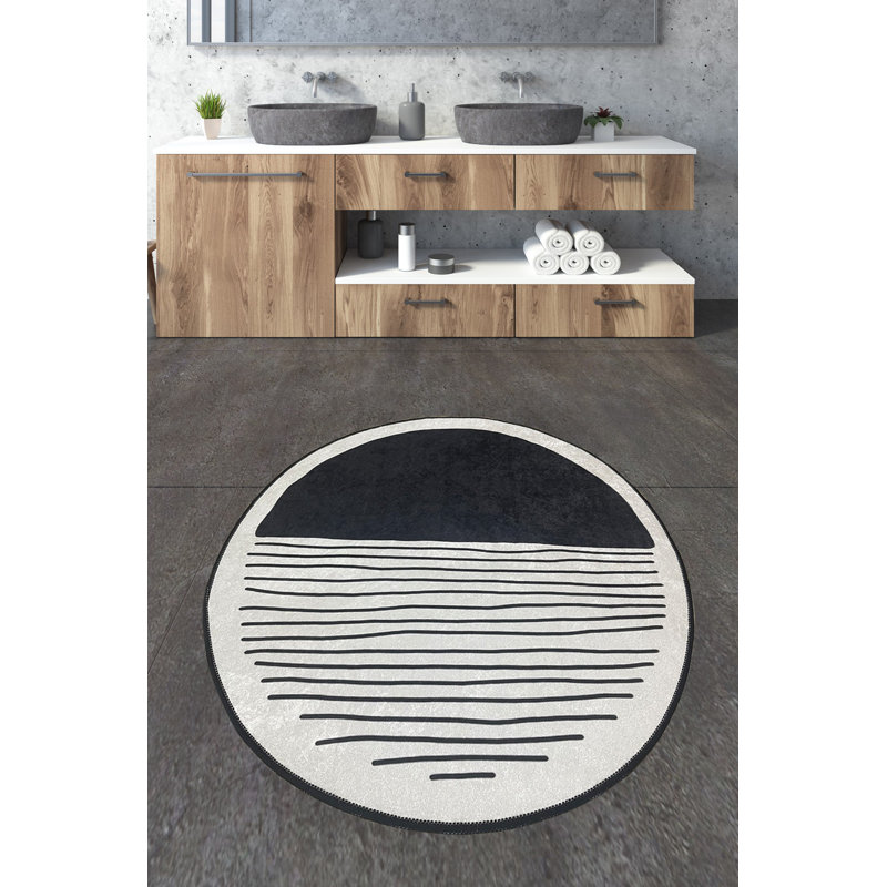 High-Quality Bathmat, 1 Piece, 55.1 x 55.1 inches | 100% Polyester, 700 g/m², Pile Height: 0.4 inches, Non-Slip Dot Underside | Machine Washable, Digital Printing, Perfect for Bathroom Safety & Comfort