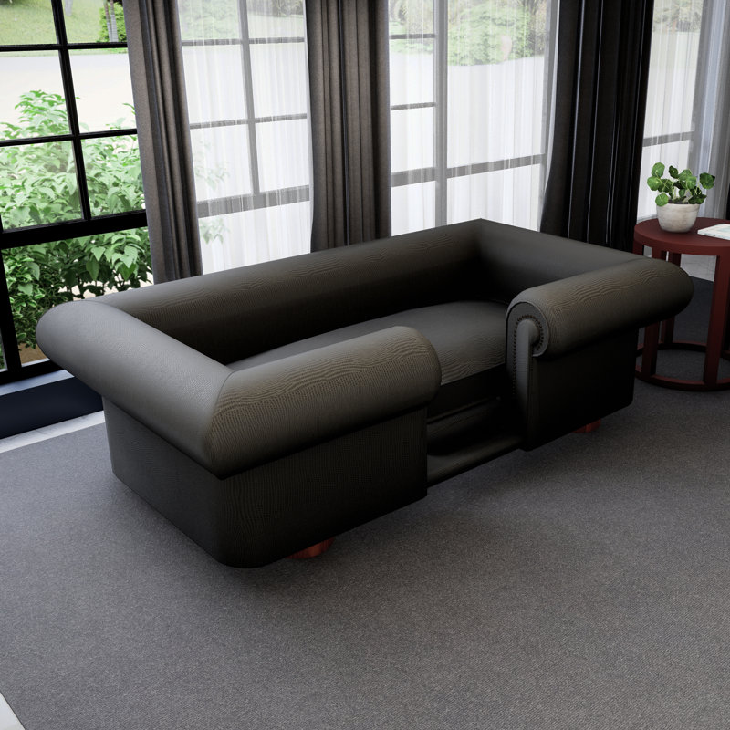 Midwest Leather Pet Bed, Black, 11.8cm H x 37cm W x 31.1cm D, Small (5-12kg)