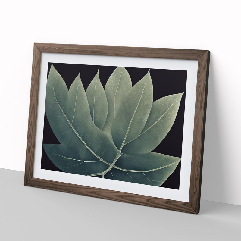 Adventurous Leaf - Single Picture Frame Painting, Walnut Framed, 25cm H x 34cm W x 2cm D