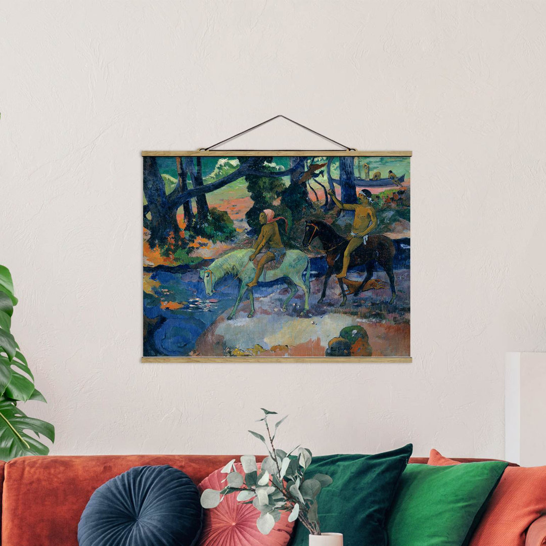 Glasbild Der Ford (oder der Flug) von Paul Gauguin