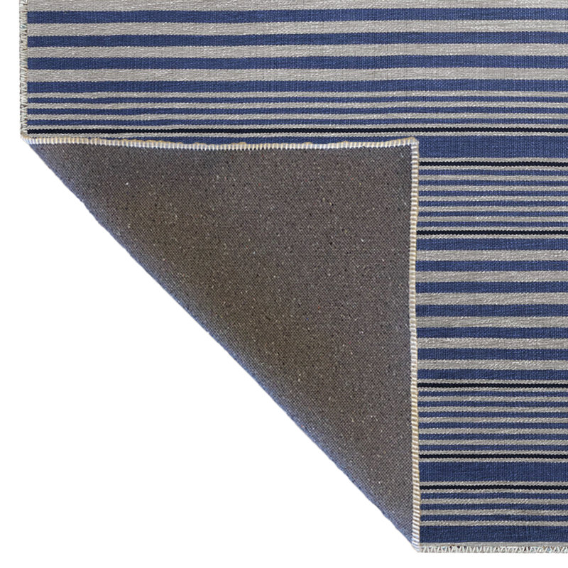 Tapis décoratif bleu à motif géométrique, Rectangle 3 pi 9,81 po x 6 pi 6,74 po