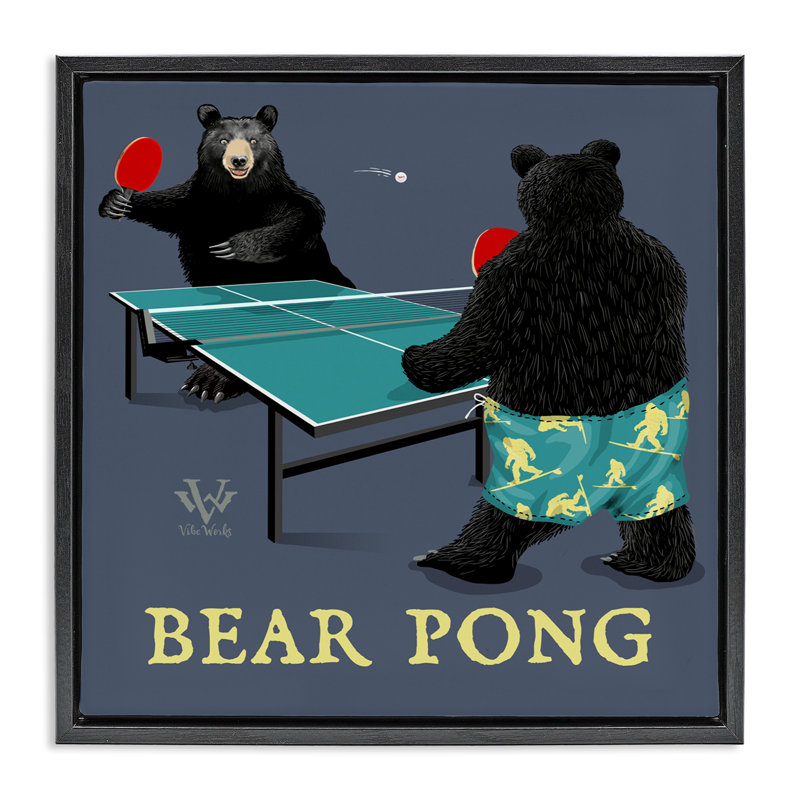 Cadre flottant Bear Pong, Cadre flottant noir de jais, H 18 po x l 18 po