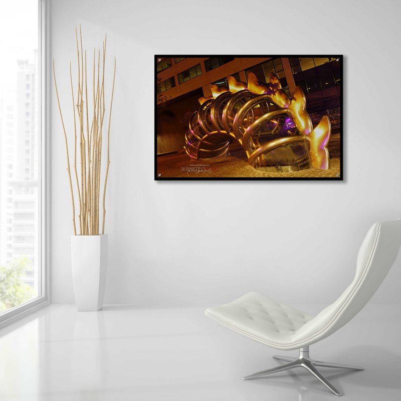 «Nuit blanche» par Sebastien Lory, art en verre acrylique, H 24 po x l 36 po x P 0,2 po