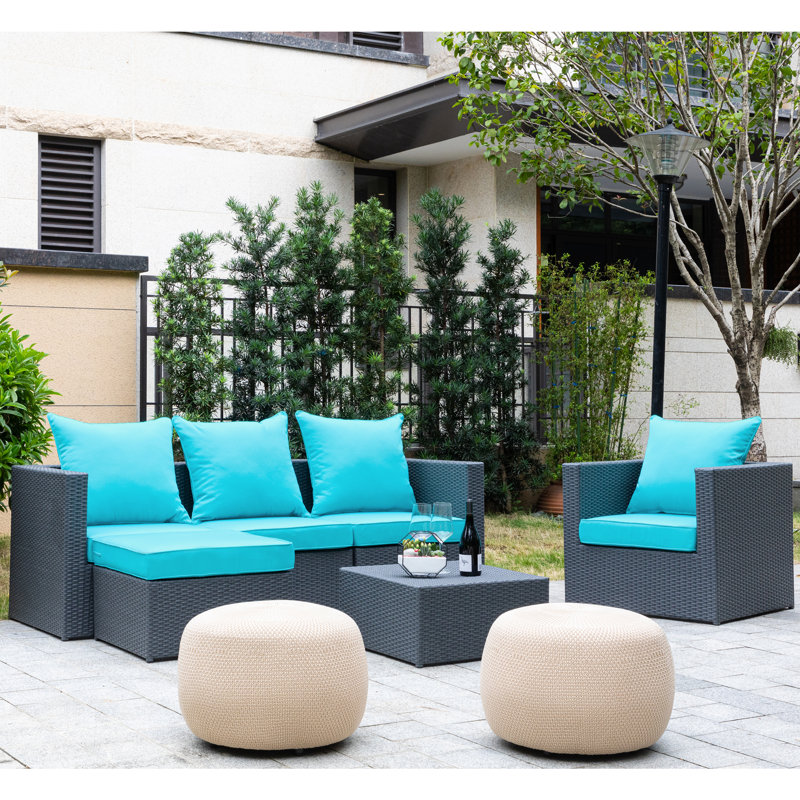 Outdoor/Indoor Deep-Seat Cushion Set, Teal