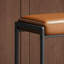 Ensemble 2 pièces, tabouret de bar brun caramel, cuir synthétique avec coutures, style Mid-Century moderne, convient aux cuisines, bars et restaurants.