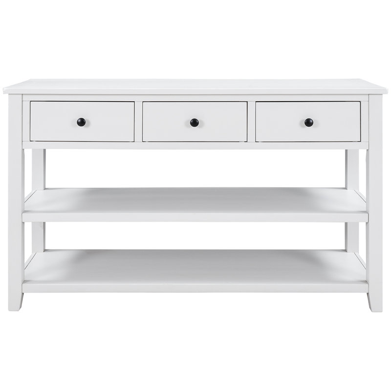50'' Console Table, Antique White, Antique White