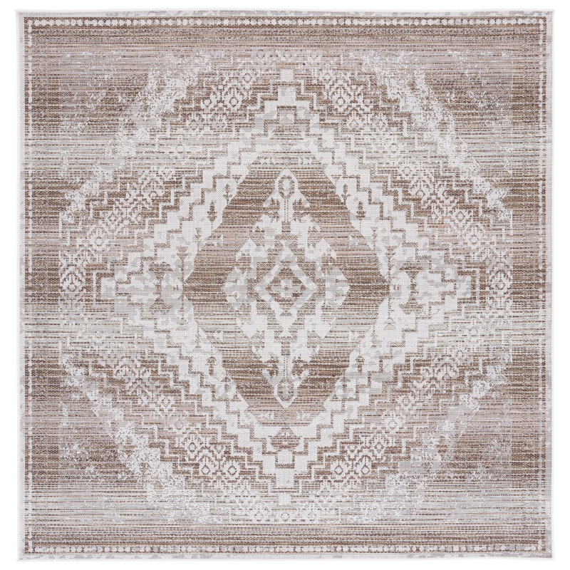 Havana Performance Oriental Indoor/Outdoor Area Rug, Square 6'7"