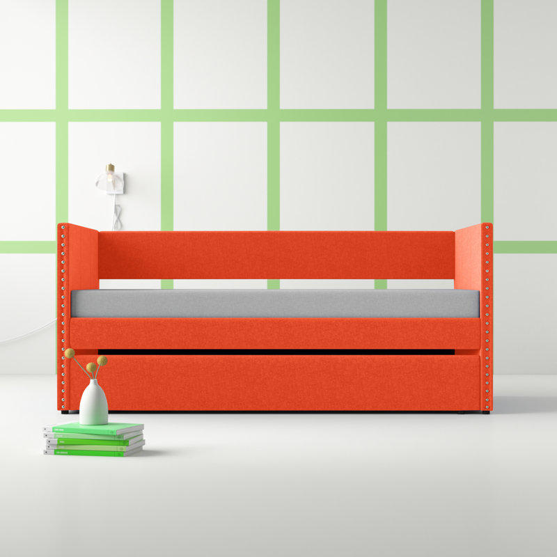 Lit de jour avec couchette Yelton, Orange