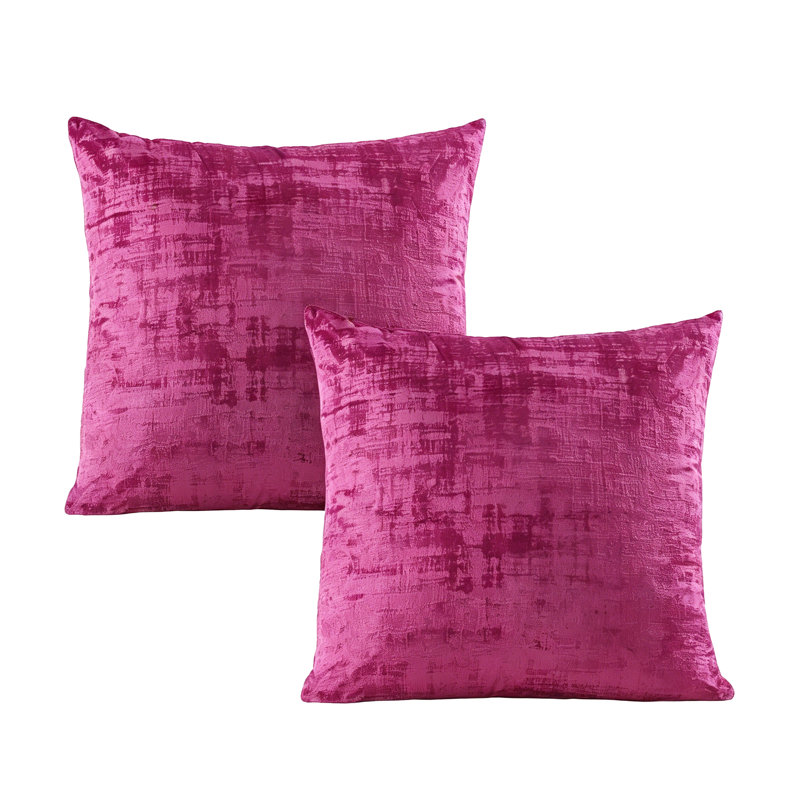 Textured Velvet Euro Reversible Pillow Cover, Raspberry Rose