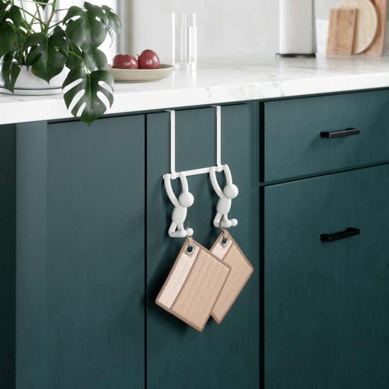 Buddy White Plastic Over-the-Door Double Hook Rack
