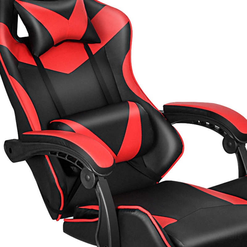 Fauteuil de jeu pratique avec repose-pieds, Noir / rouge