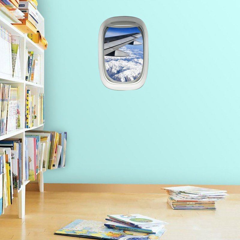 Adhésif décoratif aéronautique murale aéronautique et colle pour fenêtre avion fenêtre hublot sky view clouds