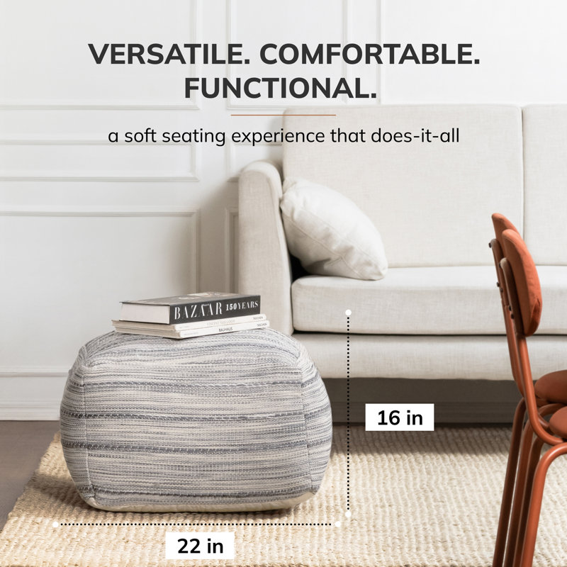 Ambler Upholstered Pouf, Gray