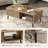 2-Tiers Coffee Table, 41.34''L Farmhouse Coffee Tables With Storage And Sliding Wave Pattern Door-633993629
