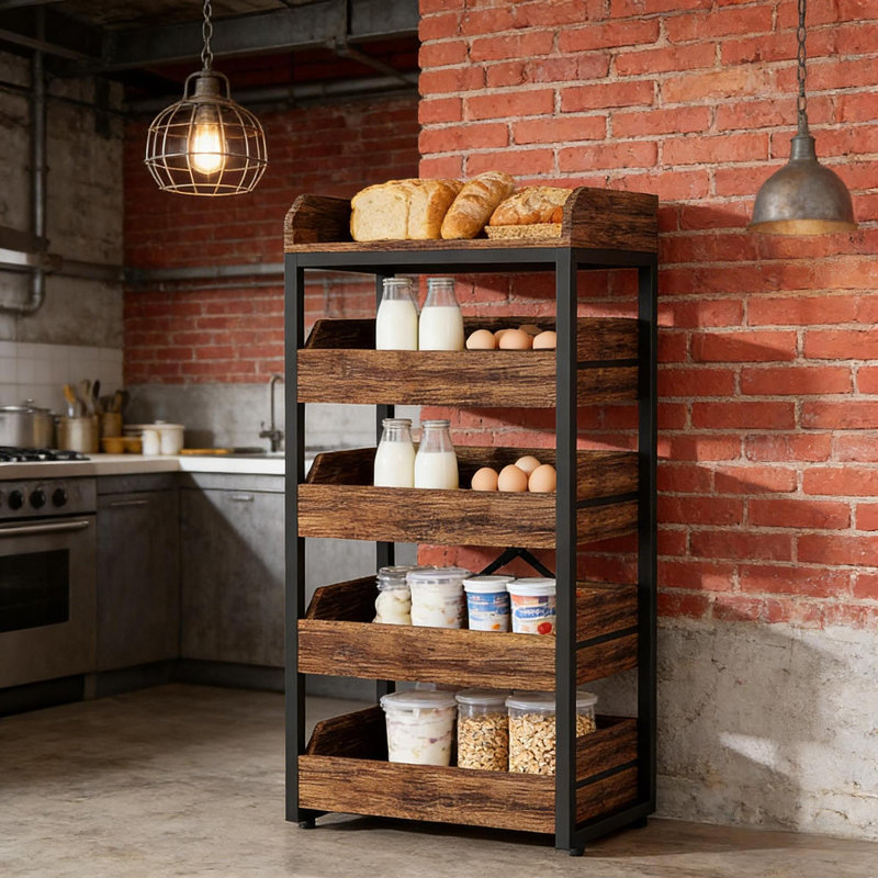 Organisateur de collations, support de panier à vin, support de rangement en bois