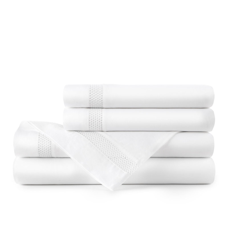 Ensemble de draps Vienna, Ensemble de draps pour grand lit, Blanc