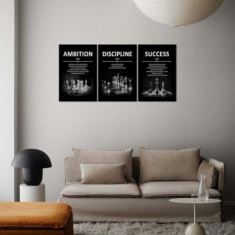 Motivational Wall Decor Success Wall Art Inspirational Quotes Pictures Motivational Posters Framed Canvas Wall Art Prints Goal Artwork Home Office Wall Decor Ready to Hang