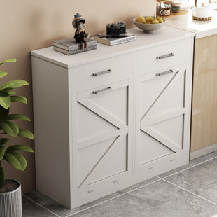 Armoire à ordures inclinable avec 2 tiroirs, pouvant contenir jusqu'à 2 x 10 gallons