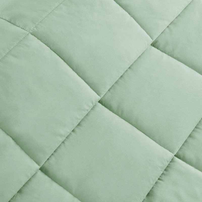 Twin Green Down Alternative Blanket with Satin Trim