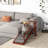 Dog Ramp, Dog Stairs For Small, Medium & Large Dogs, Pet Ramp For Bed Or Couch With Removable Guardrails, Non-Slip Surface, 49" Long, Brown