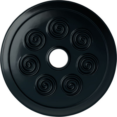 Endurathane Spiral Ceiling Medallion, 25 1/4"OD x 4"ID x 2"P (Fits Canopies up to 4"), Hand-Painted Night Shade Finish