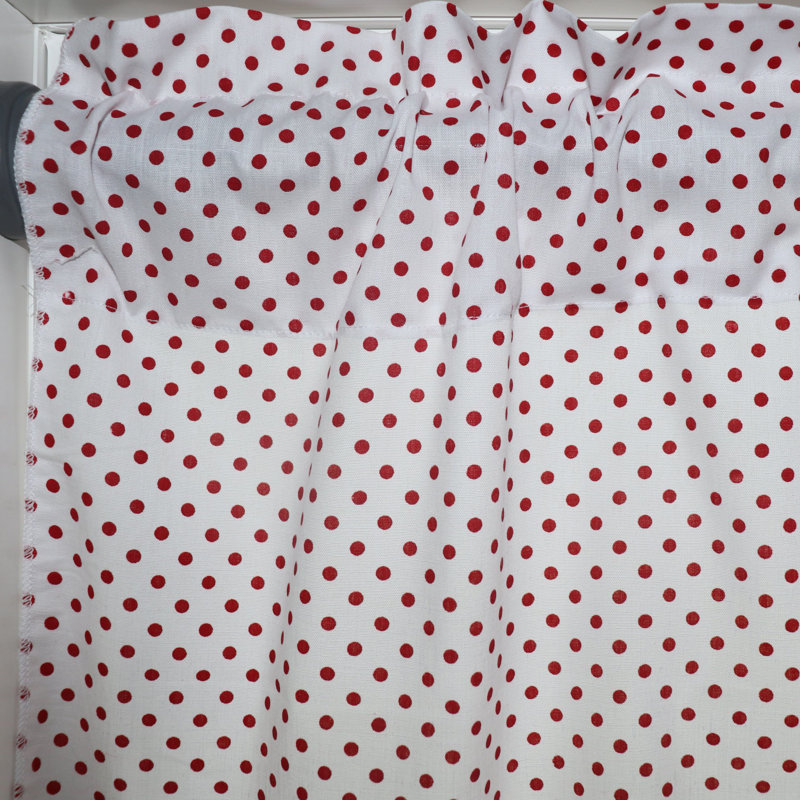Cantonnière à mini pois, Rouge / blanc, L 58 po x L 16 po