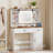 White Vanity With 4 Drawers & Shelves, 42.1'' Farmhouse Makeup Vanity Desk Featuring A Sliding Mirror And Lights, A Rustic Large Vanity Set Suitable For The Bedroom.