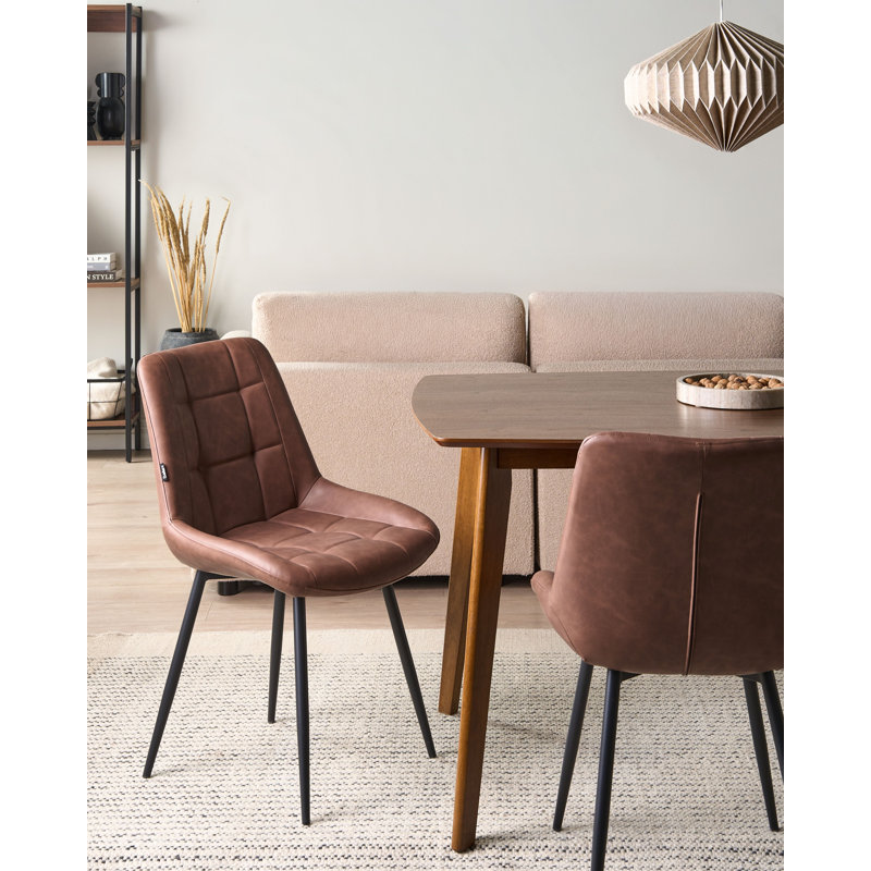 Melrose 47cm H Upholstered Upholstered Back Side Chair, Brown