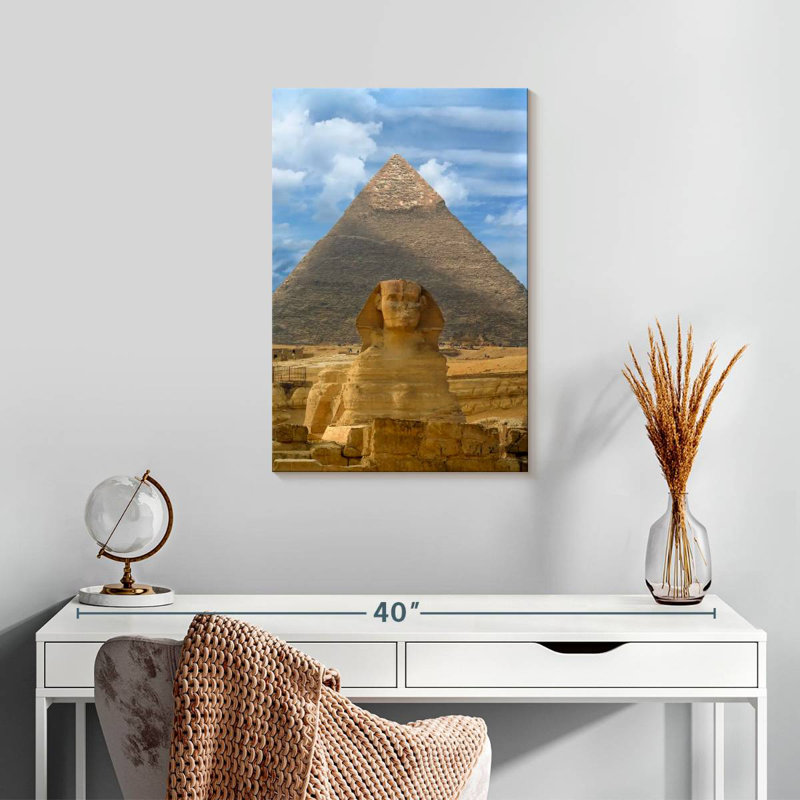 Aime Sphinx And Pyramid In Giza, 24" H x 16" W