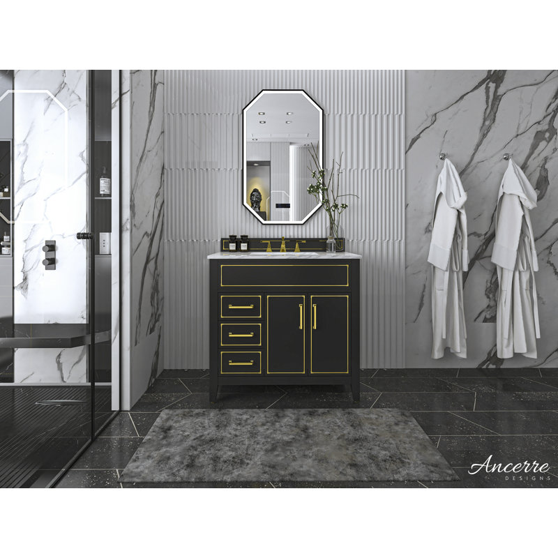 Aspen 36'' W Single Vanity, Gold, Black Onyx