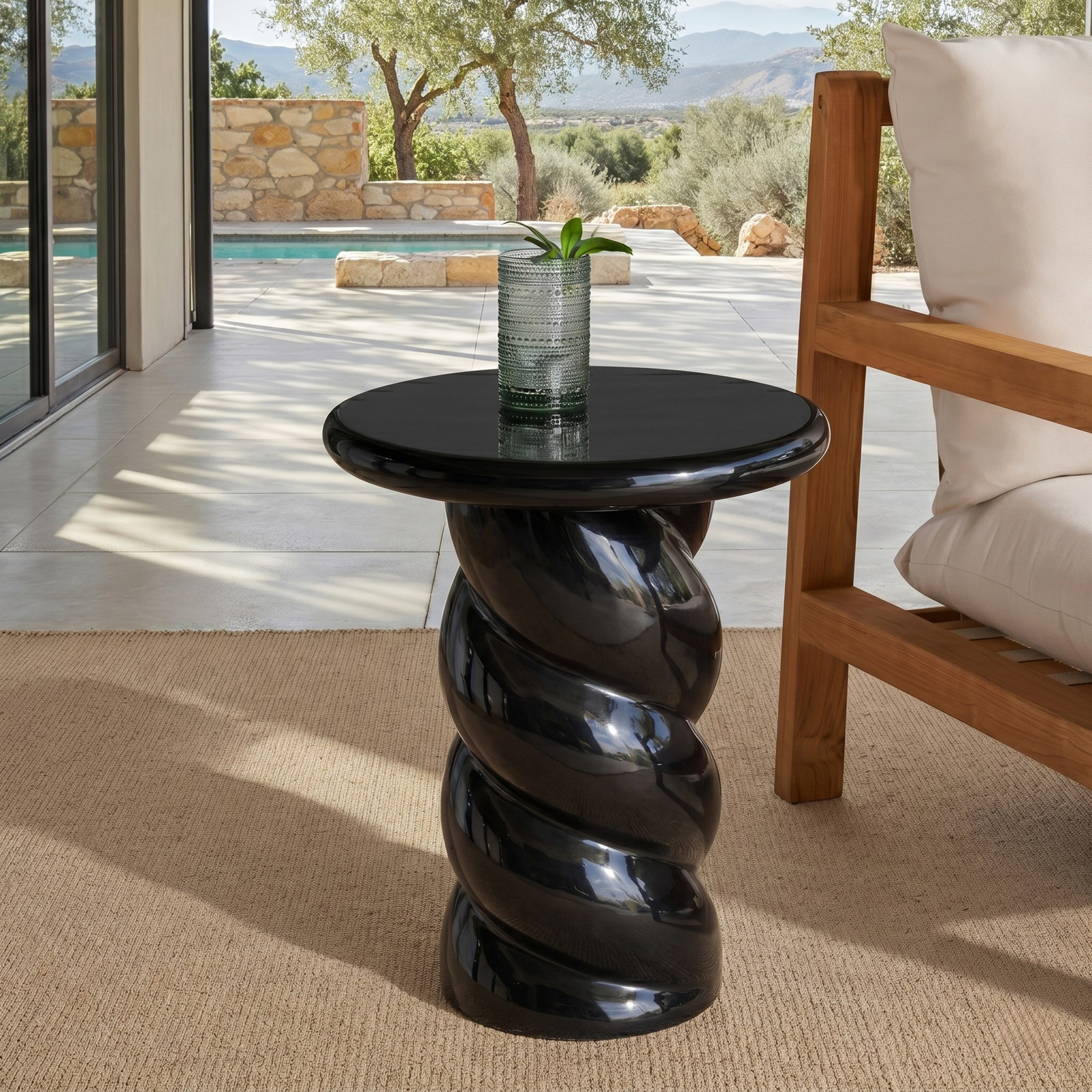 14" End Table, Black