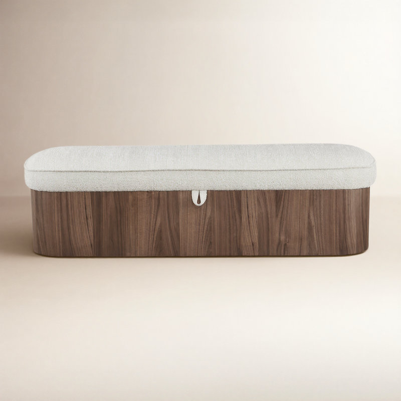 Sonny Upholstered Storage Bench, Walnut