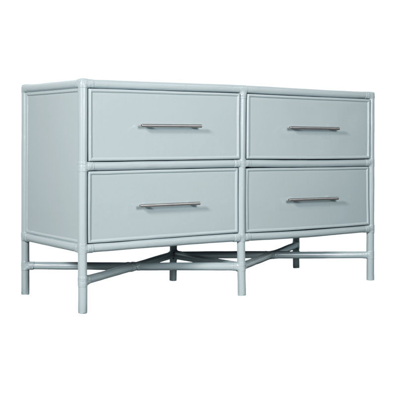 Commode double 4 tiroirs Venice, Bleu clair