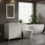 Meuble-lavabo en bois blanc, comptoir en céramique, avec miroir et robinet