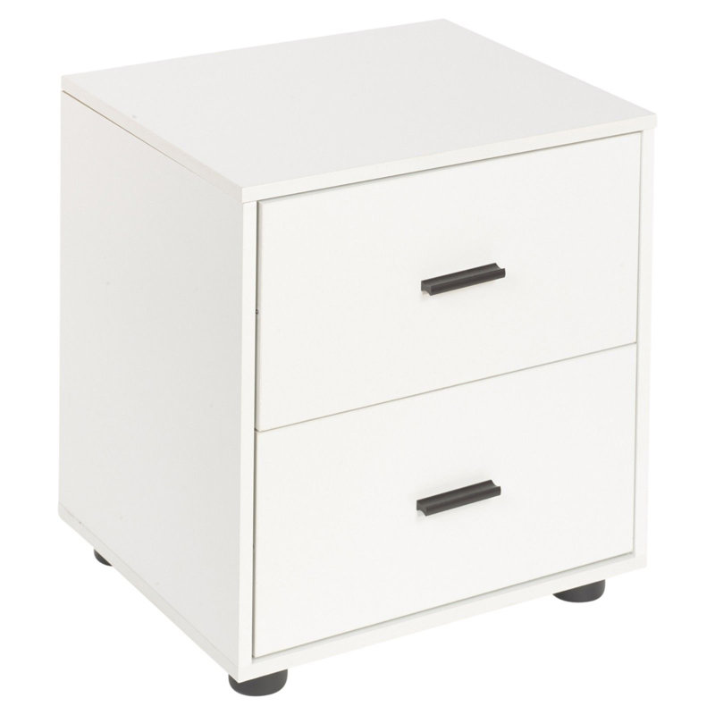 Laster 101.6cm W Solid + Manufactured Wood Bedside Table, White
