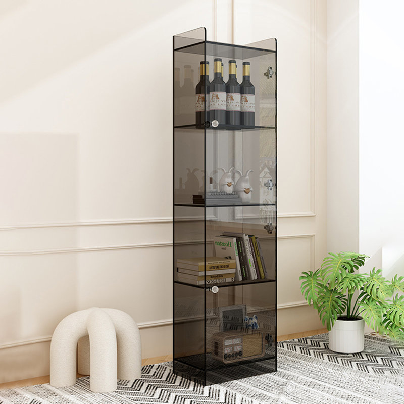 Armoire moderne en acrylique avec portes, Gris foncé