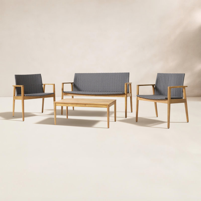 Saffron Acacia 4 - Person Patio Conversation Set