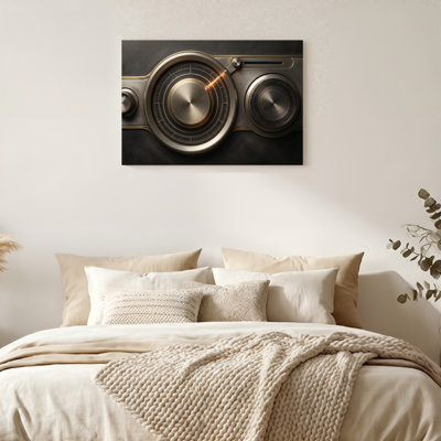 Art mural sur toile Gallery Wrap pour le salon, la chambre à coucher, le bureau ou le vestibule - décoration murale décorative avec radio rétro