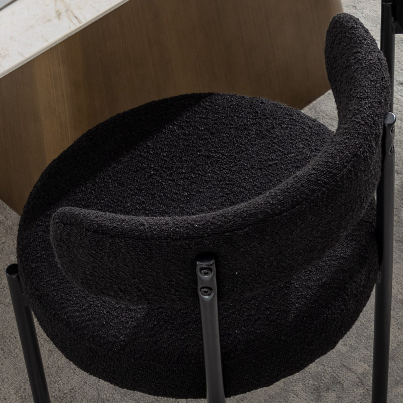 Chaise de salle à manger rembourrée Modern, 2, Noir, noir, noir, noir, Noir