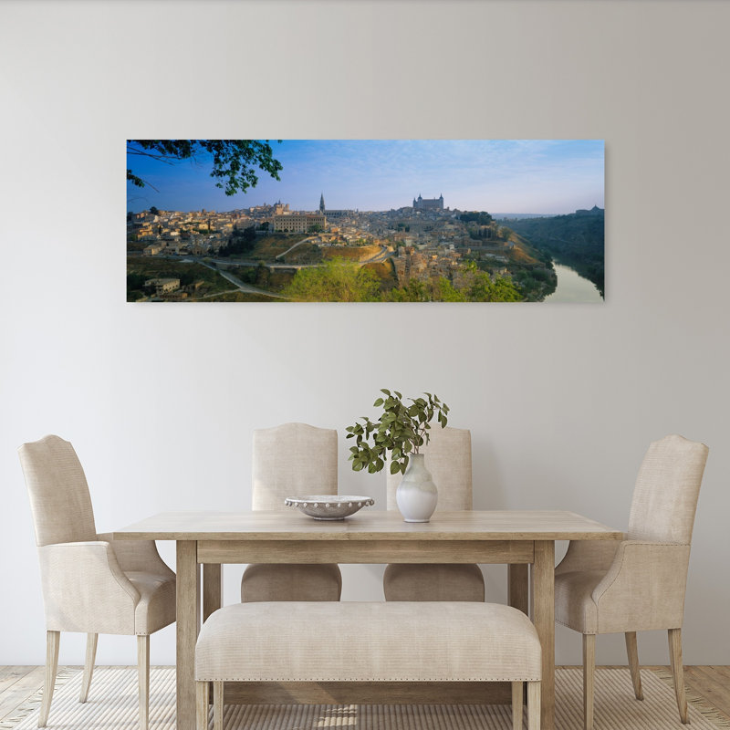 Aerial View Of A City Toledo Spain by Peter Adams - 1 Piece Wrapped Canvas Panoramic Wall Art, 50.8 cm H x 152.4 cm W