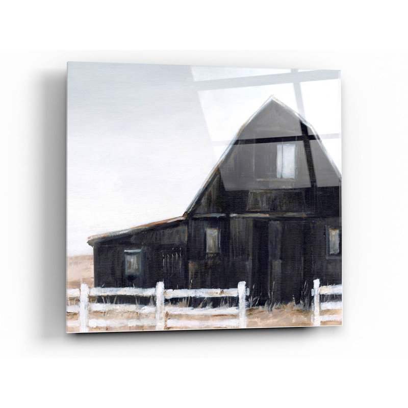 'Black Barn II' by Ethan Harper Acrylic Glass Wall Art, 12" H x 12" W x 0.125" D