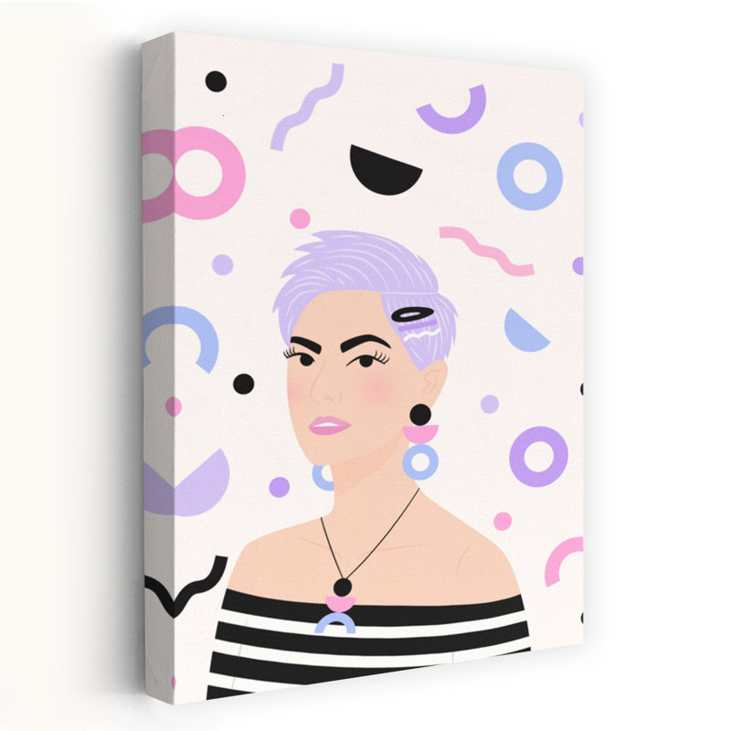 Contemporary Art Geometric Contemporary Portrait Wall Art 1 Piece Wrapped Canvas Wall Art, 91.44 cm H x 60.96 cm W