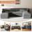 Joko 130.7" 6-Seater Corduroy Reversible Modular Corner Sectional Sofa with Ottoman U-Shape-1393145697