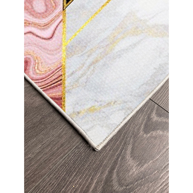 Tapis en coton Mireya, Tapis de couloir 3 pi 3 po x 16 pi 5 po