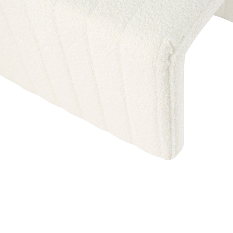 Repose-pieds repose-pieds, Boucle capitonnée, 19 po, Crème