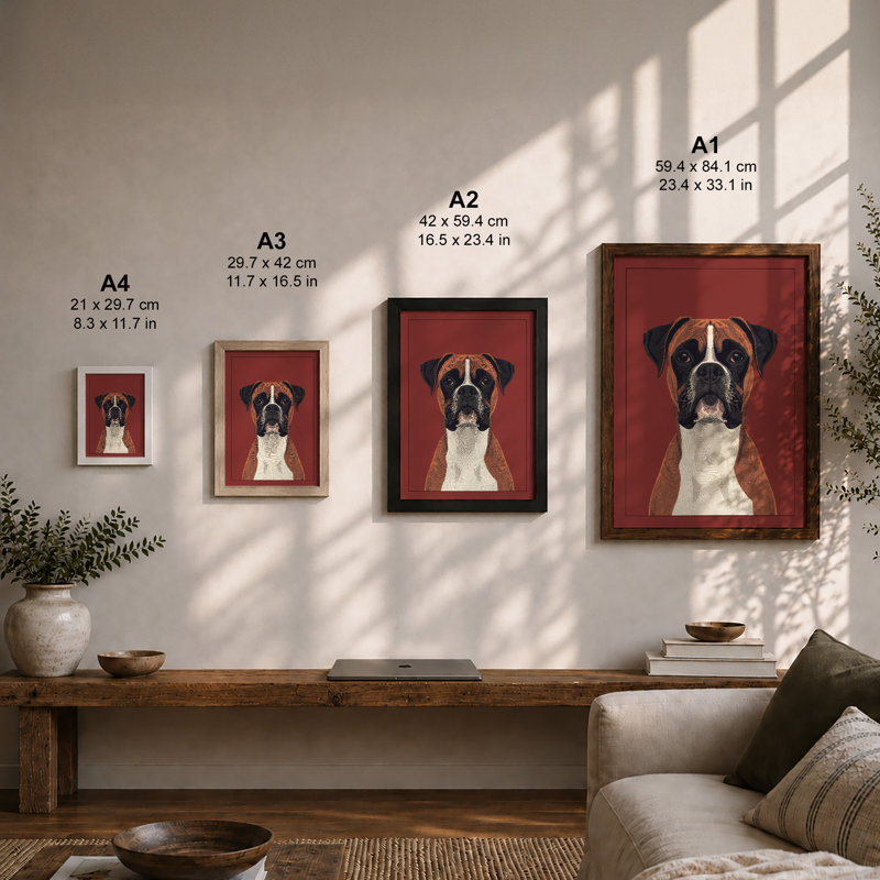 Composed Boxer Modern - Framed Print, Unframed, A1 - 84.1 x 59.4 cm