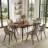 Modern Mid-Century 7-Piece Dining Set, 79" Oval Extendable With Upholstered Dining Chairs -650071647