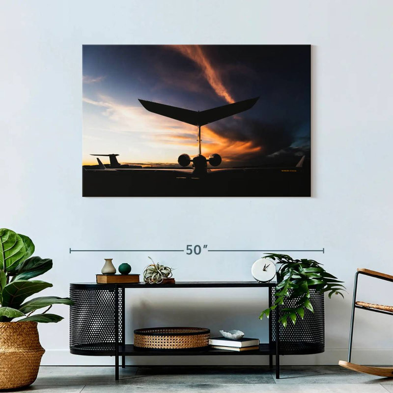 Mehar Private Jet Silhouette, 30" H x 45" W