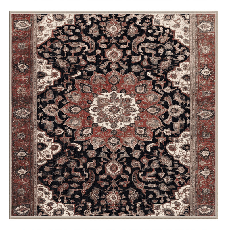 Tapis brun lavable à la machine, Carré 5 pi